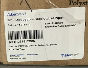 Fisherbrand 13-678-12C Serologische Einwegpipette, 2 ml steril - Kiste mit 500 - Bild 1 von 9