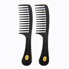 2 Pcs Hairstyle Diy Wide Tooth Plastic Curly Hair Care Handgrip Comb 9" V6x1