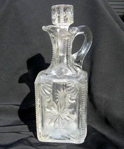 19TH CENTURY CLARET SQUARE CUT & PONTILED DECANTER W/ ORIGINAL STOPPER. - Picture 1 of 6