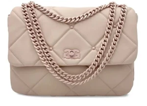 Gilda Paris gesteppte Handtasche blush/rosa Crossbody Luxus Damen Mädchen - Bild 1 von 9