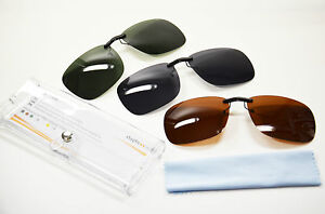 Sonnenclip für Brillen Clip On Polarisierend versch.Farben + Tuch + Etui Neu