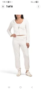 NWT Juicy Couture Tracksuit Oyster Terry Hoodie Pants Set Small - Picture 1 of 6