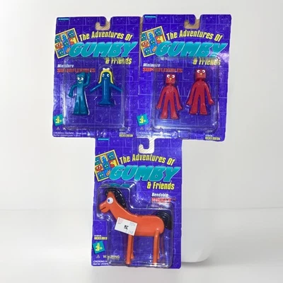 Gumby & Friends Goo Blockheads Pokey Mini Superflexibles Trendmasters 1995 De colección Foto 1 de 2