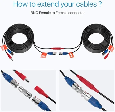 4 X 100Ft Video&Power Cable for Night Owl HD CCTV Security Camera Wire Cord