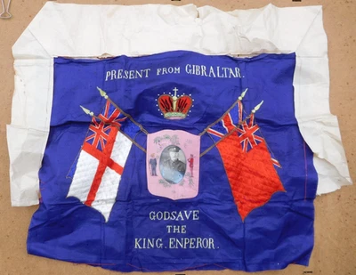Unusual Army WWI panel Present from Gibraltar Cotton & Silk Military - Image 1 of 4