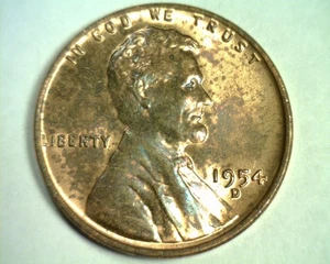 1954-D LINCOLN CENT CHOICE /GEM UNCIRCULATED RED/BROWN CH /GEM UNC. R/B 99c SHIP - Picture 1 of 2