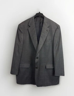Hart Schaffner Marx Sport Coat Mens 46R Blazer Jacket Grey Windowpane Plaid - Image 1 of 4