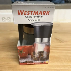 Westmark Spice Mill Ceramic Grinder Adjustable Grind Glass Black Silver 6354 - Picture 1 of 5