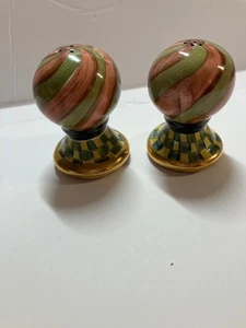 VINTAGE Mackenzie Childs TORQUAY Salt & Pepper Shakers - Picture 1 of 7