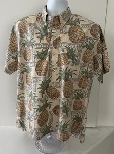 Reyn Spooner Art of Eddy Y Hawaiian Shirt Pineapple Design Large Pullover - Picture 1 of 4