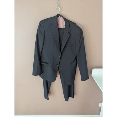 BOSS Hugo Boss Suit Mens 42R Black Stretch Two Button Notch Lapel EU 52 2 Piece - image 1 of 4