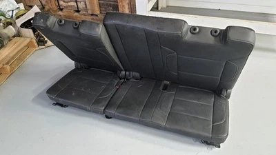 2015-2020 GMC Yukon XL Black Leather 3rd Row Split Bench Seat w/o Headrest - Image 1 of 4