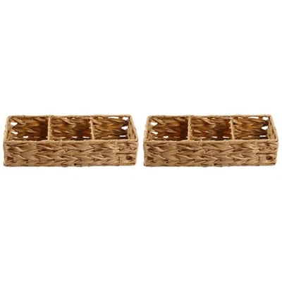 2pcs Storage Basket Desktop Webenkorb Kein Deckel 3-Kompartimentkorb Organizer - Bild 1 von 4