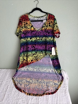 Eye Candy Womens Shirt Top Blouse High Low Hem Size 2X Multicolor Striped - Image 1 of 4