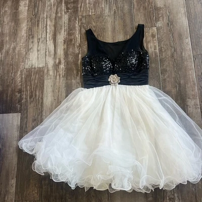 Sherri Hill Dress Size 4 Sequin Tulle Homecoming Short Fairy Princess Black - Image 1 of 4