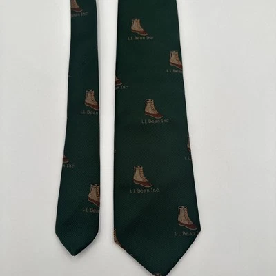 Zapatos de colección LL Bean Green Bean Duck con estampado de botas y corbata para el cuello clásicos mezcla de seda Foto 1 de 4