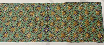 Corredor de Mesa con Cuentas Verde Azul Pez Escala Diseño Nuevo Con Etiquetas 36" Foto 1 de 4