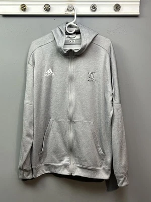 Sudadera con Capucha Louisville Cardinals Para Hombres XL Gris NCAA Fútbol Cremallera Completa Adidas Climawarm Foto 1 de 4