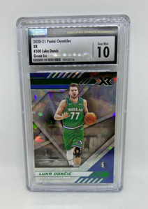 Luka Doncic 2020-21 Panini Chronicles XR #300 Green Ice CSG GEM MINT 10 POP 1