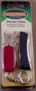 Huntin' Gear Pocket Pair Coltello Portachiavi e Apriblocco Lama Coltello Tascabile - Foto 1 di 3