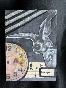 "Escape" Mixed Media Collage ACEO Art Card by Storm - Picture 1 of 1