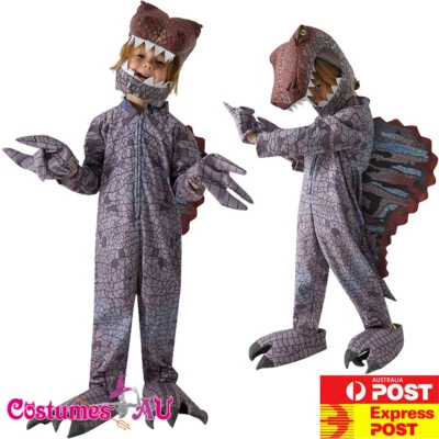Disfraz de Spinosaurus Niño Mundo Jurásico Dinosaurio Niños Niños Semana del Libro Mono Foto 1 de 4