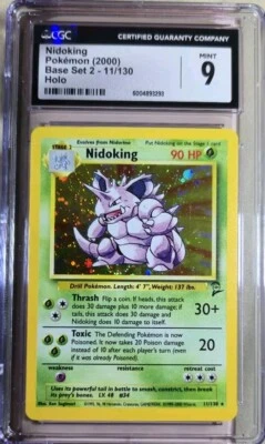 Nidoking 11/130 Holo Base Set 2 CGC 9 Mint PSA BGS Vintage  - Image 1 of 2