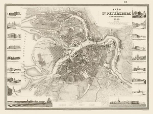 Historic Map - Saint Petersburg Russia Plan - Meyer 1844 - 30.72 x 23 - Picture 1 of 20