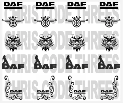 Code 3 Adhesive Vinyl Decal Suit WSI / Tekno 1/50 DAF cabs - DAF Various Logos - Image 1 of 4