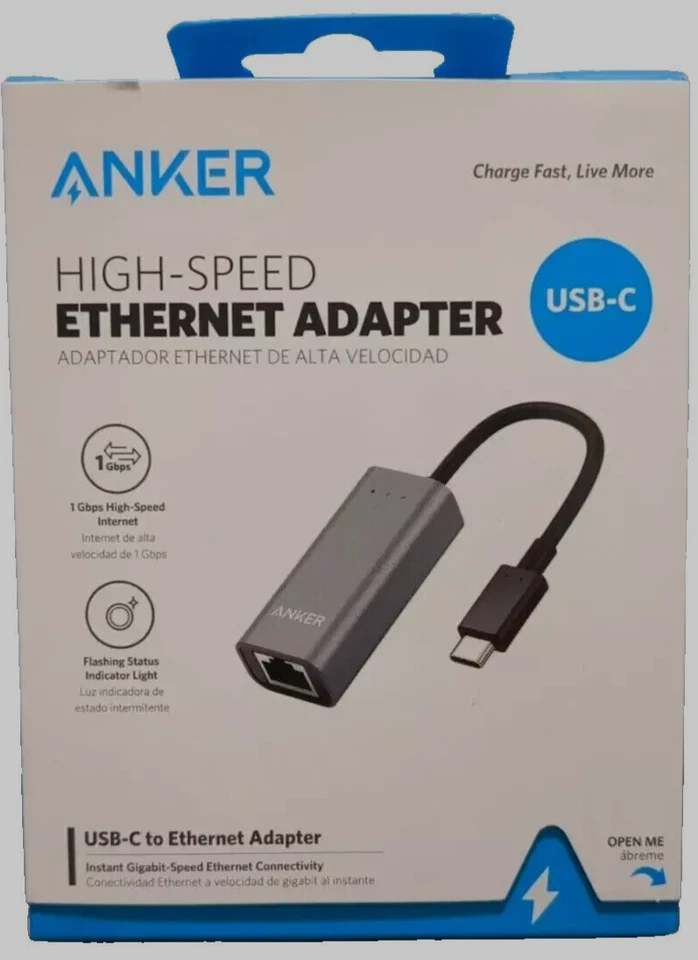 Anker USB-C to Ethernet Adapter 1-Gigabit Network - Image 1 of 1