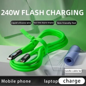 240W TypeC Charging Cable Soft Silicone And Digital Power Display - Zdjęcie 1 z 8