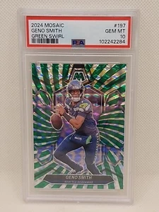 2024 Panini Mosaic Geno Smith /13 FOTL Green Swirl Mosaic PSA 10 Seahawks #197 - Picture 1 of 3