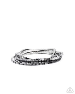 Paparazzi Rhinestone Review - Black - Black, Hematite, White, Iridescent Rhinest - Picture 1 of 2