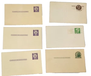 Lot of 6 US Postcard 1 cent Jefferson 3 cent Liberty 5 cent Lincoln 6 Revere - Picture 1 of 3