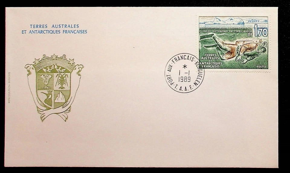 French Southern & Antarctic Territory Sc 150 - 1989 FDC - SCUBA DIVER - Image 1 of 1
