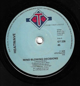 HEATWAVE  mind blowing decisions  GTO RECORDS 1978. - Imagen 1 de 3