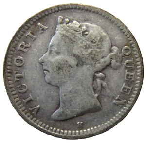 HONG KONG. SILVER 5 CENTS, 1891. QUEEN VICTORIA. - Picture 1 of 2