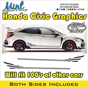 Calcomanías adhesivas de vinilo deportivas laterales Honda Civic tipo R gráficos SIN P&P 001 - Imagen 1 de 4