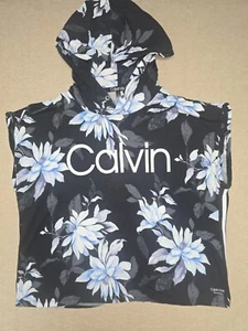 Calvin Klein ~ leichter Hoodie Damen LARGE ärmellos Blumenmuster - Pullover - Bild 1 von 4