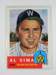 Autógrafo preimpreso AL SIMA #241 Washington Senators-Topps serie 1953-1991 - Imagen 1 de 2