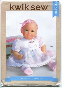 KWIK SEW CRAFTS PATTERN R10838 11"-16" BABY DOLL CLOTHES UNCUT 2020 - Picture 1 of 3