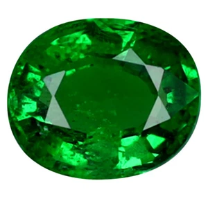 Impresionante piedra preciosa granate tsavorita verde corte ovalado de 0,48 quilates (5 x 4 mm) sin calentar - Imagen 1 de 1