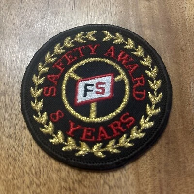 Vtg FS Safety Award 8 Years Embroidered Patch Sew On Badge Fleet Safety Trucking - Image 1 of 3