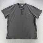 Dickies Mens Henley T 3XLT XXXLT Gray Clotton Camisa Pocket Short Sleeve Causal