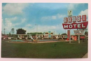 Bambi Motel Perry Florida RPPC Advertising Postcard R.A. Lasater Nice Sign - Picture 1 of 1