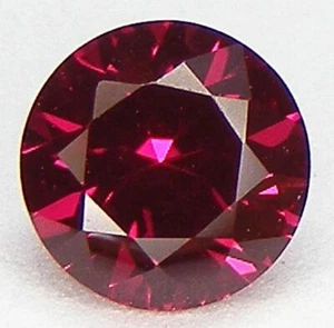EXCELENTE CORTE REDONDO BRILLANTE 6,6 MM. CORINDÓN LABORATORIO RUBÍ ROJO SANGRE DE PALOMA - Imagen 1 de 3