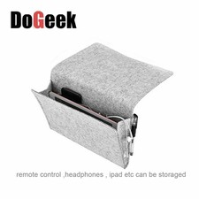 Grey Sofa Armrest Felt Hanging Bedside Storage Organizer Bed Desk Bag TV  Holder