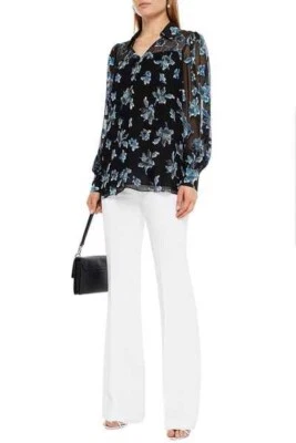 DIANE VON FURSTENBERG Heidi Silk Blouse In Orchid Rain $A585 M STUNNING! - image 1 of 4