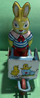 Vintage J. Chein Tin Toy Easter Rabbit and Cart/wheelbarrow Made in USA