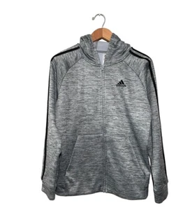 Chaqueta con Capucha Adidas Cremallera Completa 14-16 Grande Jóvenes Niños Gris Logo Manga Larga - Imagen 1 de 7